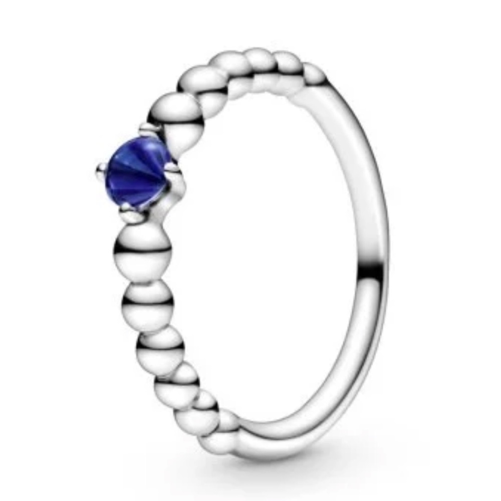Pandora ring 7/54 silver Ring with Deep Blue Gem